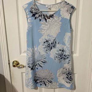 Blue and White Floral Shift Dress
